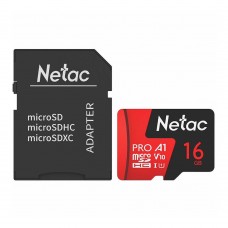 Карта памяти microSD 16Gb Netac P500 Extreme Pro class 10+ адаптер
